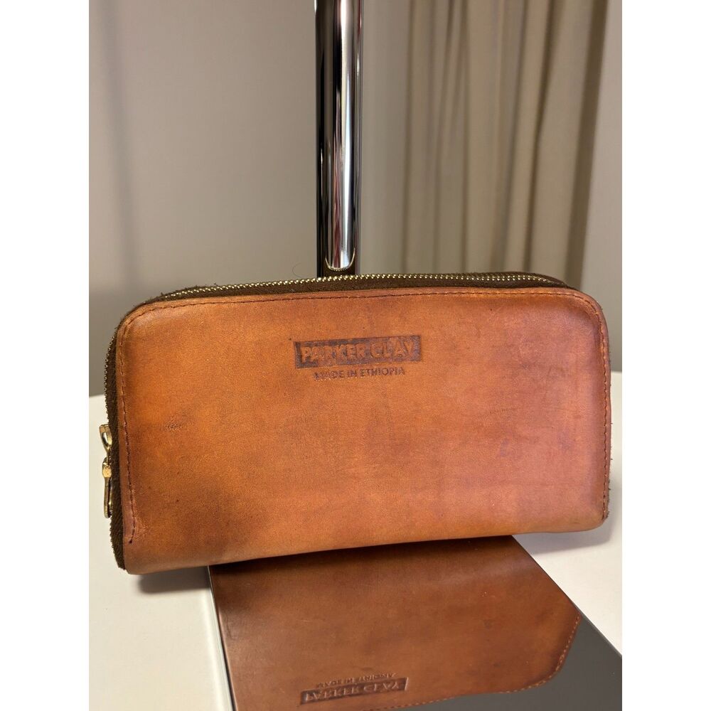 Brown Leather Accordion Wallet handcrafted in Ethiopia. Parker Clay Zahra